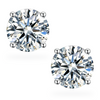 Platonic 1 - 2 ct Solitaire Round Cut Moissanite Stud Earrings D/VVS1