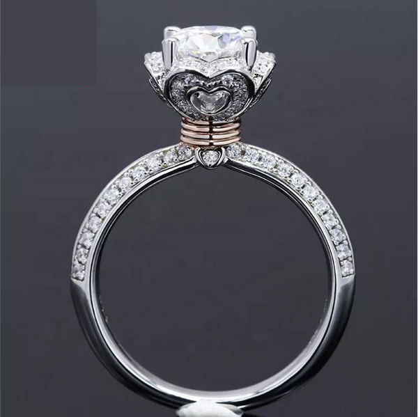 Platonic 1.5 ct Sparkle Stunner Sterling Silver Moissanite Ring; D VVS1; GRA Certified