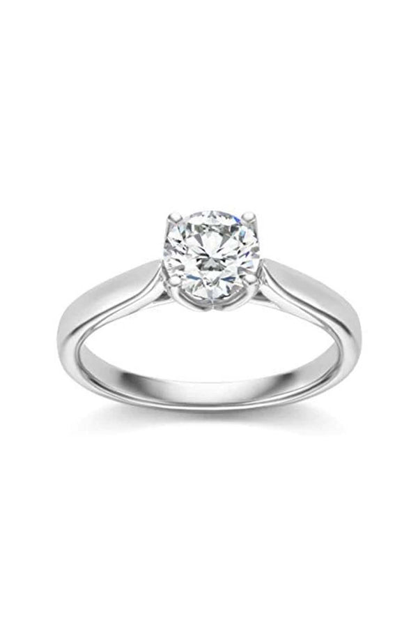 Platonic Aurora moissanite solitaire ring