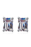 Platonic Solace Emerald Cut Moissanite Solitaire Earrings
