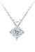 Platonic Avery Cushion Cut Moissanite Pendant in Sterling Silver With Rhodium Plating