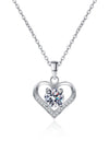 Platonic Quinn Moissanite Pendant in Sterling Silver With Rhodium Plating
