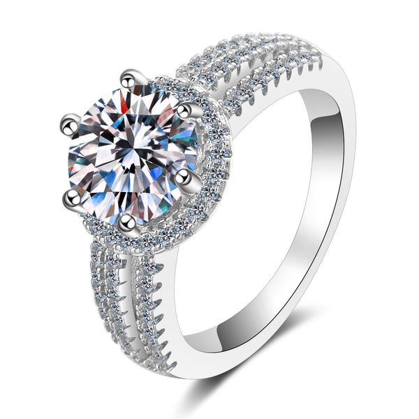 Platonic Graceful Georgiana moissanite Ring