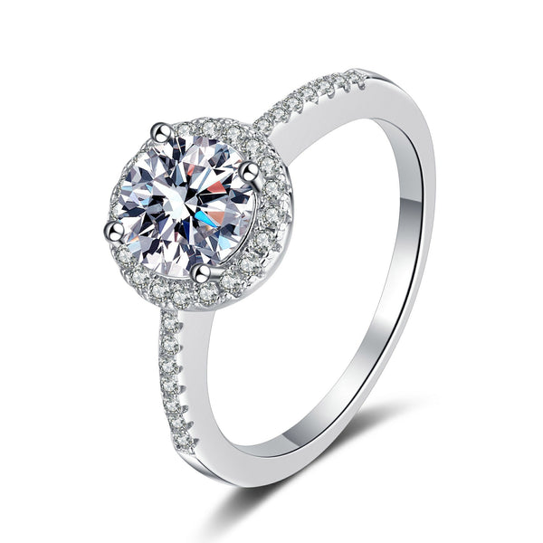 Platonic Isabella's Iridescent moissanite Solitaire Ring