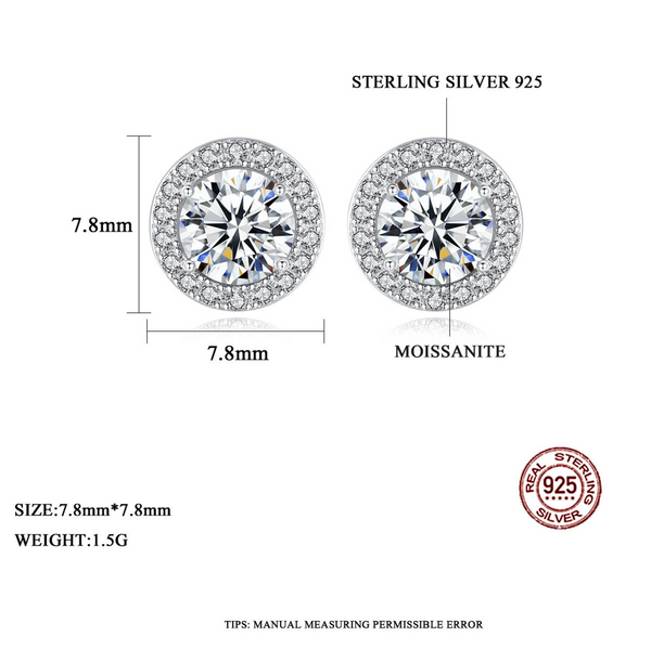 Platonic Halo Bliss Solitaire Moissanite Pendant and Studs