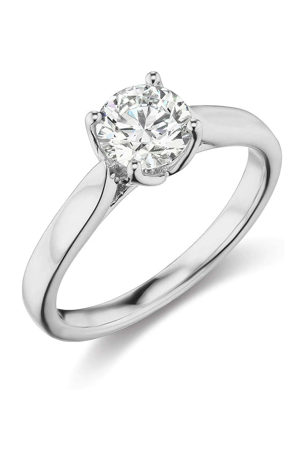 Platonic Aurora moissanite solitaire ring