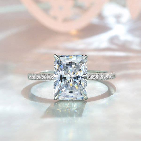 Platonic Midnight Majesty Radiant Moissanite Ring