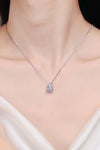 Platonic Evelyn Moissanite Pendant in Sterling Silver With Rhodium Plating
