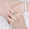 Platonic Harriet Oval Cut Solitaire Moissanite Ring in Sterling Silver with Platinum Coating