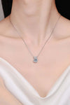 Platonic Esme Moissanite Pendant in Sterling Silver With Rhodium Plating