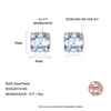 Platonic 1 ct Shimmer Square Moissanite Stud Earrings; Sterling Silver; GRA certified