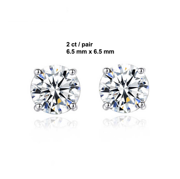 Platonic 2-4 ct Round Moissanite Studs