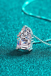 Platonic Evelyn Moissanite Pendant in Sterling Silver With Rhodium Plating
