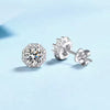 Platonic 2 ct Glimmer Guard Moissanite Stud Earrings D/VVS1