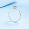 Platonic Evangeline Princess Cut Solitaire Moissanite Ring in Sterling Silver with Platinum Coating