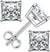 Platonic 1 ct / pair Princess Glow Moissanite Stud Earrings