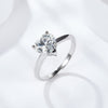 Platonic Emery Heart Cut Rhodium Plated Sterling Silver Ring