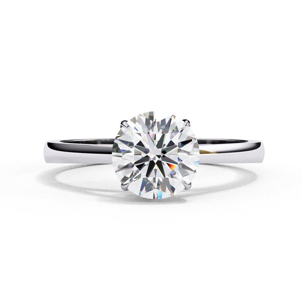 Platonic Harper moissanite solitaire ring