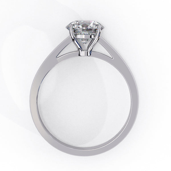 Platonic Harper moissanite solitaire ring