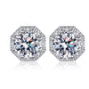Platonic 2 ct Glimmer Guard Moissanite Stud Earrings D/VVS1