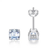 Platonic 1 ct Shimmer Square Moissanite Stud Earrings; Sterling Silver; GRA certified