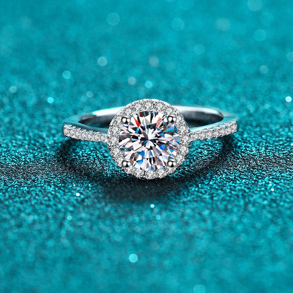 Platonic Isabella's Iridescent moissanite Solitaire Ring