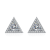 Platonic 1ct / pair Trisparkle Radiance Moissanite Stud Earrings; GRA Certified; D VVS1