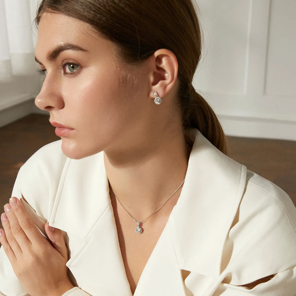 Platonic 1 ct Shimmer & Shine Silver Moissanite Pendant, GRA Certified, Free Chain