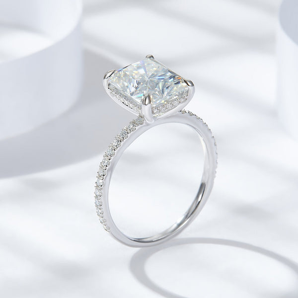 Platonic Midnight Majesty Radiant Moissanite Ring