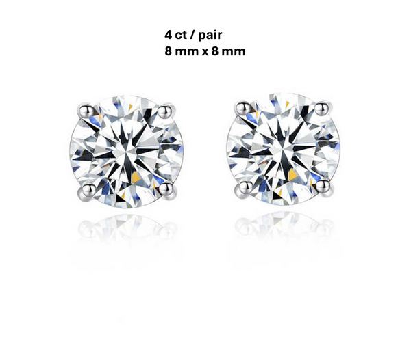Platonic 2-4 ct Round Moissanite Studs
