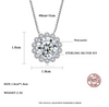 Platonic 1 ct Moissanite Halo Pendant Necklace;Sterling Silver 925; D VVS1