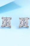 Platonic Luminous Grace Princess Cut Moissanite Solitaire Earrings