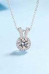 Platonic Esme Moissanite Pendant in Sterling Silver With Rhodium Plating