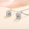 Platonic 2 ct / pair Twilight Glimmers Moissanite Threader Earrings; GRA Certified; D VVS1