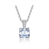 Platonic 1.2 ct Radiant Royale Asscher Cut Silver Moissanite Pendant with Free Chain; GRA Certified