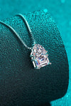 Platonic Evelyn Moissanite Pendant in Sterling Silver With Rhodium Plating
