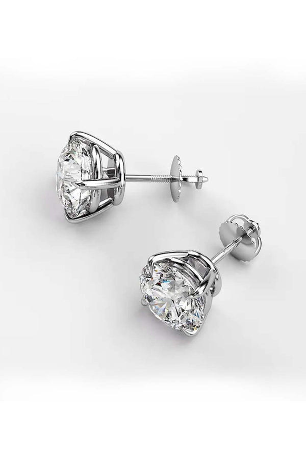 Platonic Platinum Plated Timeless Brilliance Solitaire Studs in 925 Sterling Silver