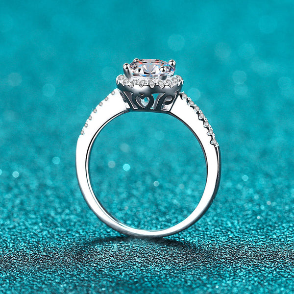 Platonic Isabella's Iridescent moissanite Solitaire Ring