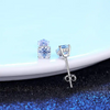 Platonic 1 ct Shimmer Square Moissanite Stud Earrings; Sterling Silver; GRA certified