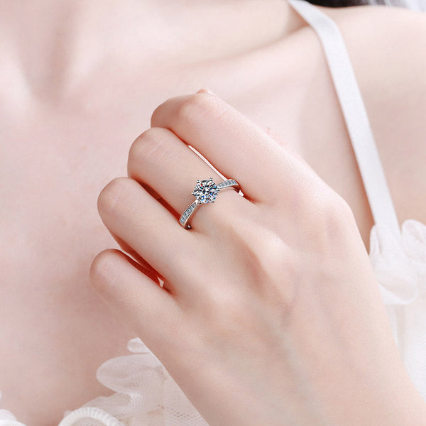 Platonic Henrietta's Solitaire Moissanite Ring