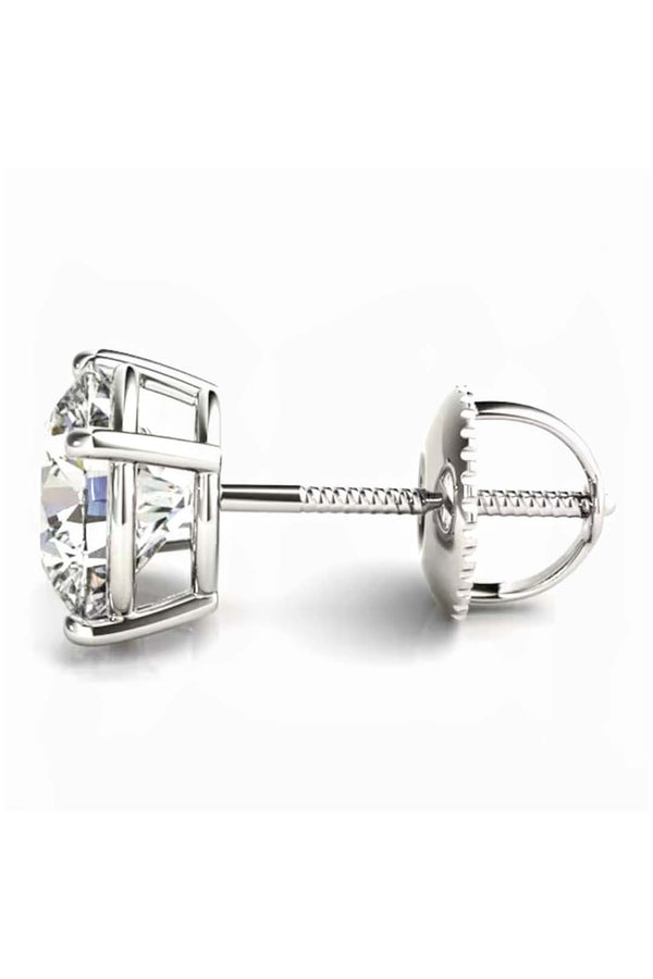 Platonic Platinum Plated Timeless Brilliance Solitaire Studs in 925 Sterling Silver