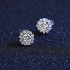 Platonic 1 ct Frosted Halo Moissanite Stud Earrings