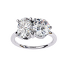 Platonic Oval and Round solitaire toi et moi ring