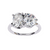 Platonic Oval and Round solitaire toi et moi ring