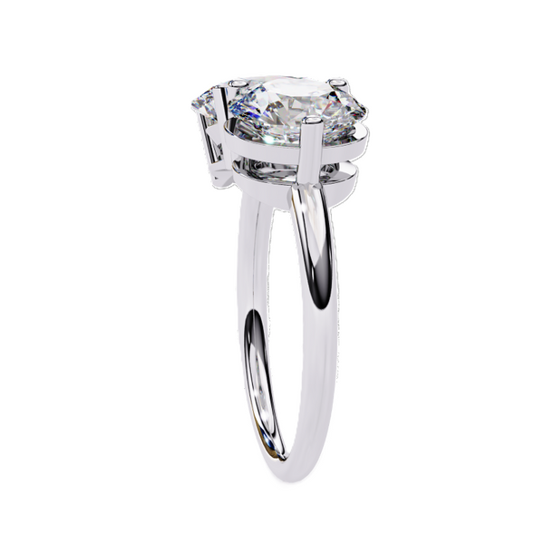 Platonic Oval and Round solitaire toi et moi ring