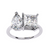 Platonic Pear and Princess solitaire toi et moi ring