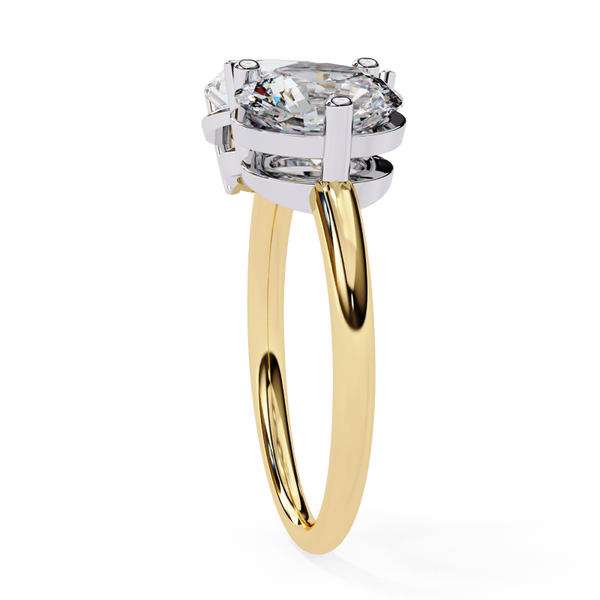 Platonic Pear and Round solitaire toi et moi ring