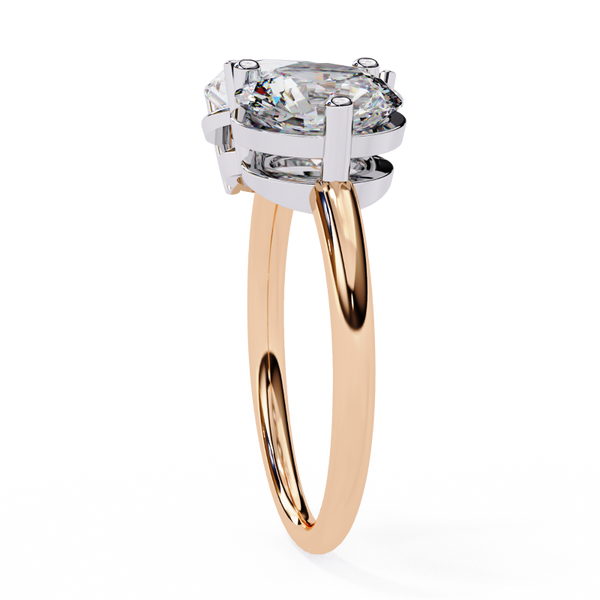 Platonic Pear and Round solitaire toi et moi ring