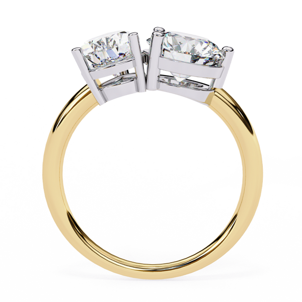 Platonic Pear and Round solitaire toi et moi ring