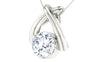 Platonic Radiant Round Cut Moissanite Pendant in Sterling Silver With Rhodium Plating